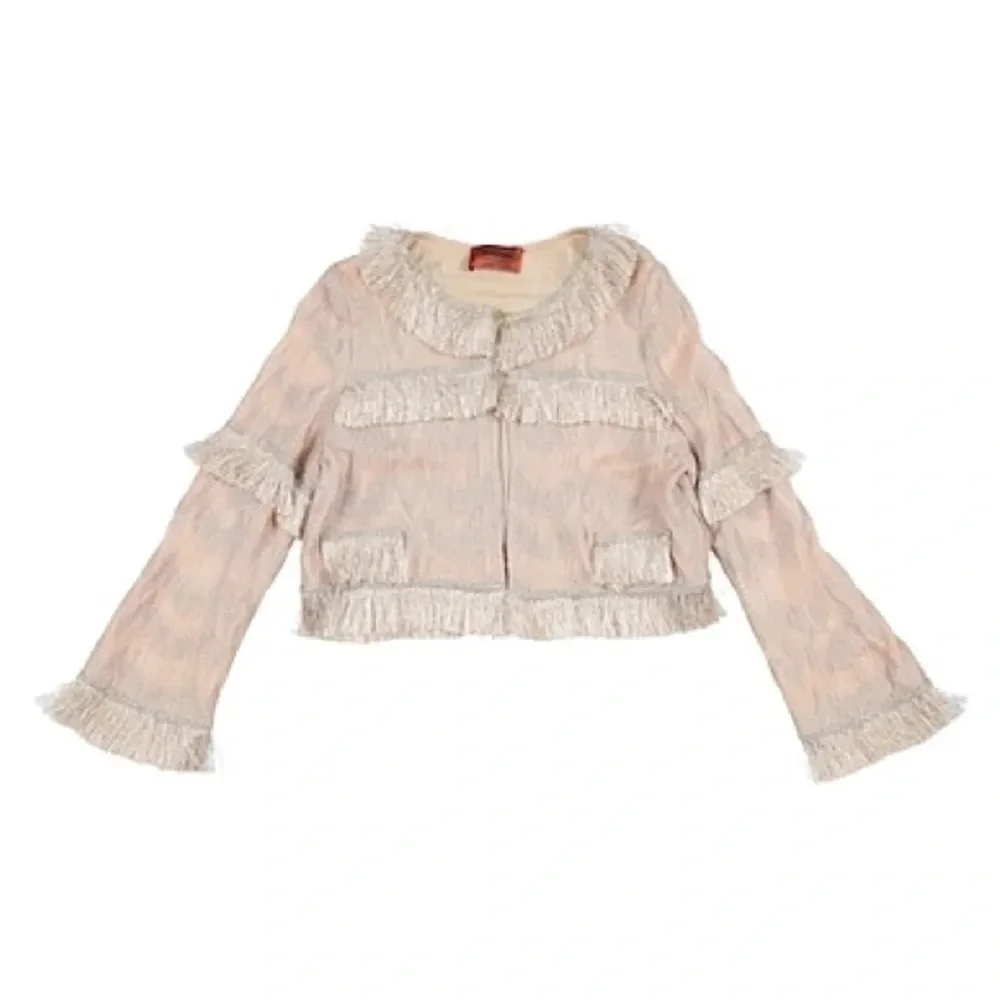 Missoni Kids girl Cardigan with fringes shiny gold size 4 years